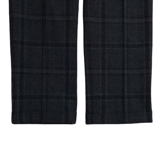 Theory Indra C Grey Plaid Cuff Ankle Slim Straight Leg Wool Blend Pant 6 - Picture 9 of 12
